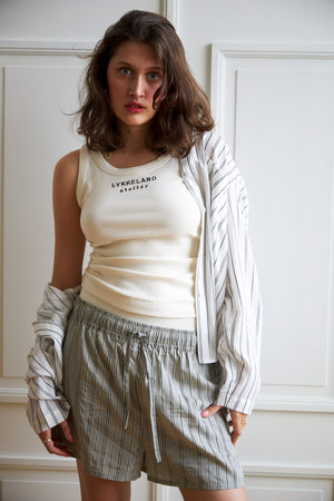 Sleep pajama shorts - dust mint stripe