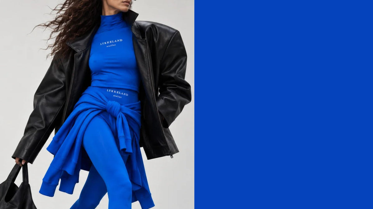 Faye High Neck met logo - Strong Blue