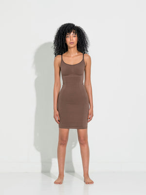 Second Skin Slip Dress - Chocolate (Lev. Februar 2026)