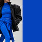 Faye High Neck met logo - Strong Blue
