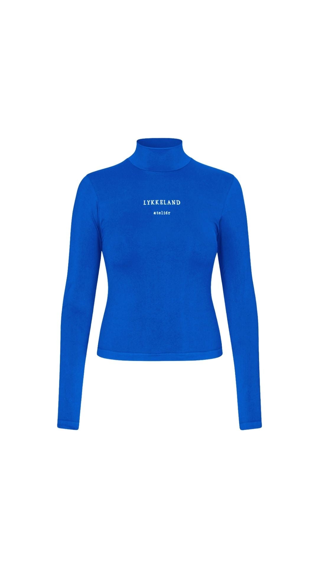 Faye High Neck met logo - Strong Blue