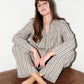 Sleep pajama shirt - dust mint stripe