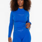 Faye High Neck w/Logo - Strong Blue