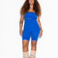 Honest Midwaist Shorts w/Logo Functional Comfort- Strong Blue