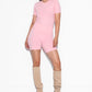 Honest Midwaist Shorts w/Logo Functional Comfort- Cream Pink