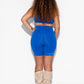 Honest Midwaist Shorts w/Logo Functional Comfort- Strong Blue