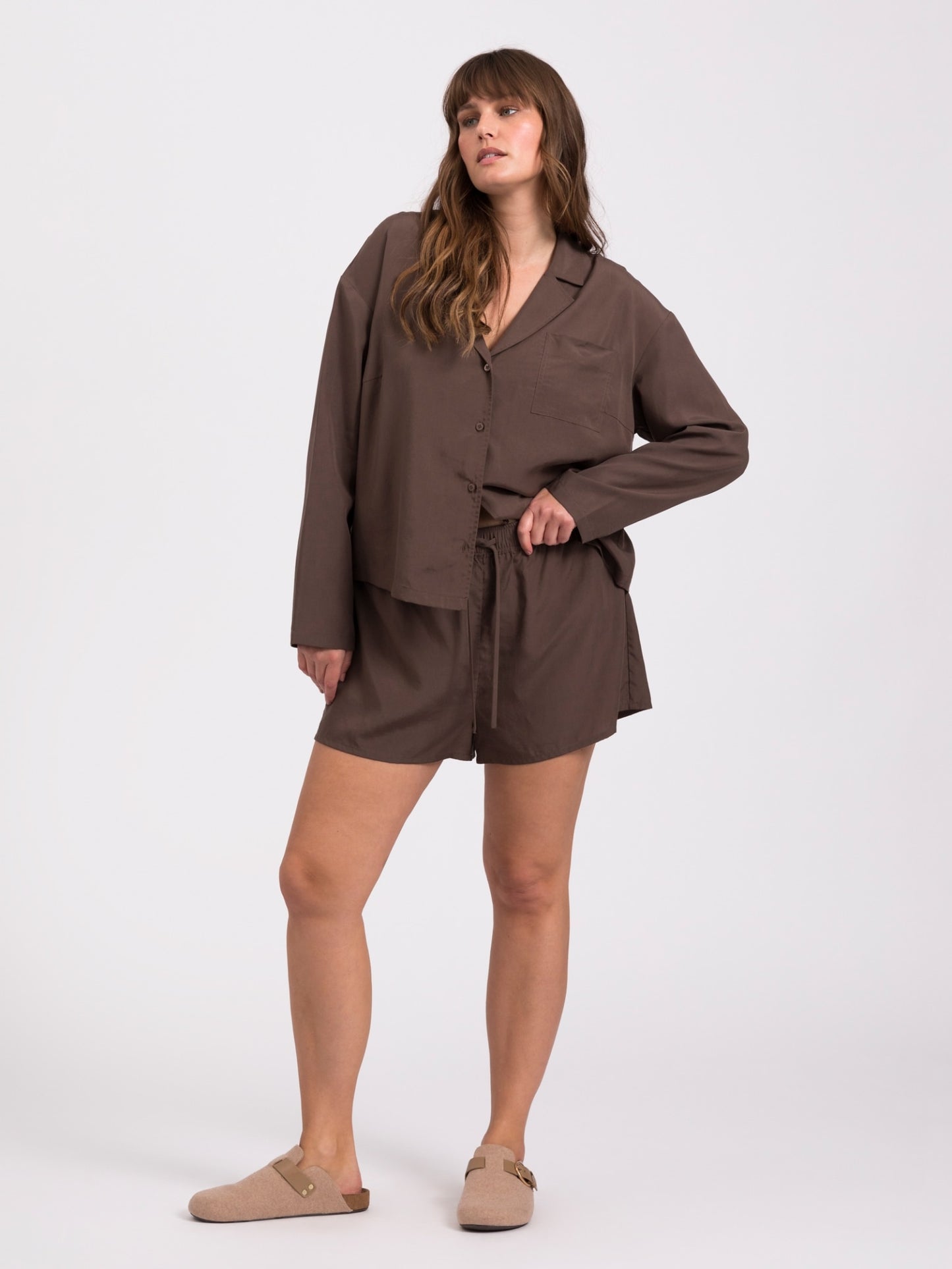 Snuggle pajama shirt - Chocolate